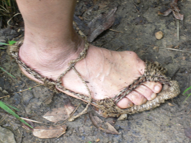 Shoe made entirely of string.