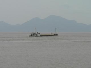 #1: Looking west towards the confluence, Jintang Island in the distance