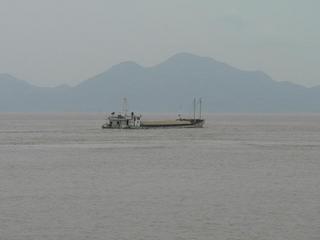 #1: Looking west towards the confluence, Jintang Island in the distance