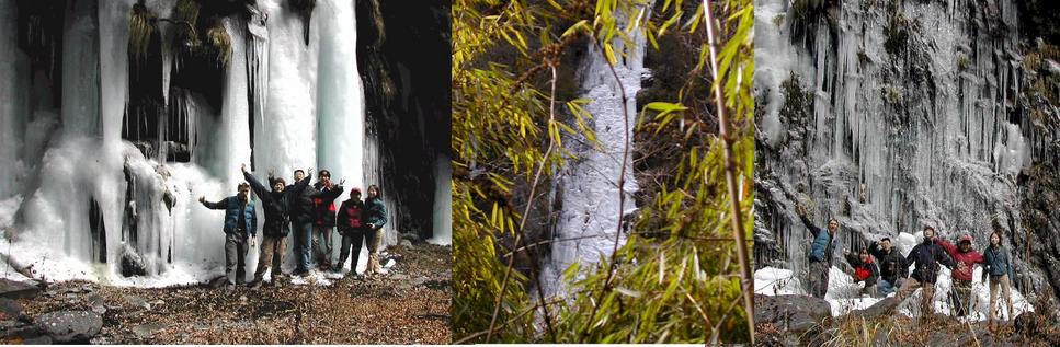 Frozen waterfalls provided wonderful places to take a rest and shoot some photos / 冰瀑群提供了极佳的休憩处和极上镜头的风景照。