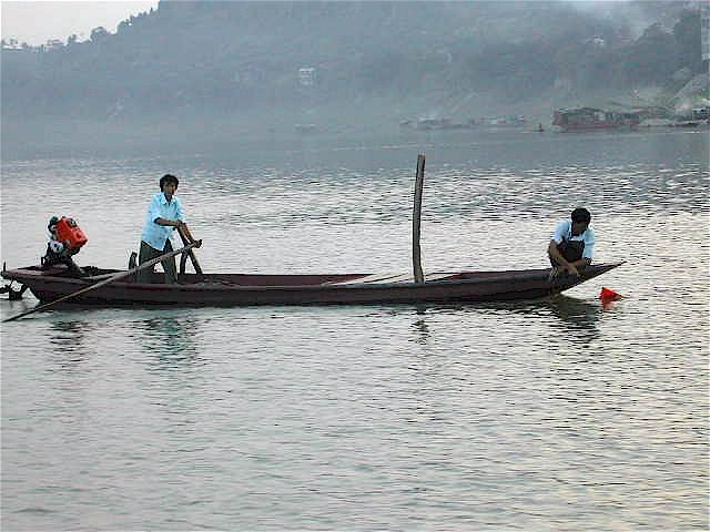 Fishing boat on the river at Sanhui