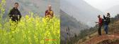 #5: Peter Cao (left) and Richard Jones walking through the rapeseed - Richard Jones (left) and Targ Parsons taking a sighting on the Confluence Point