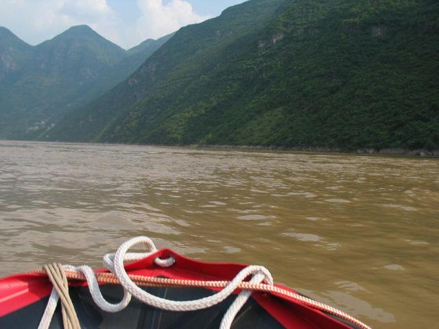 South, downstream, toward confluence from about 2.5km