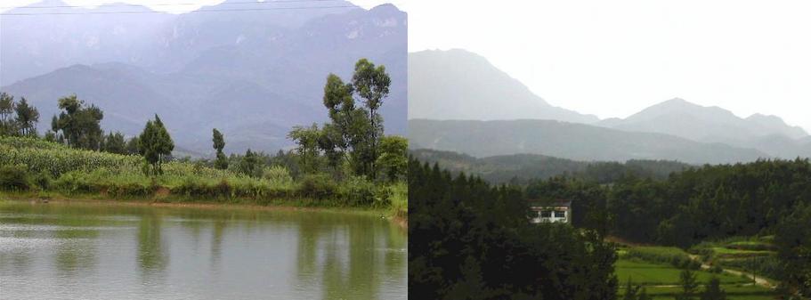 Views of the Himalayan Foothills at the edge of the Sichuan Basin