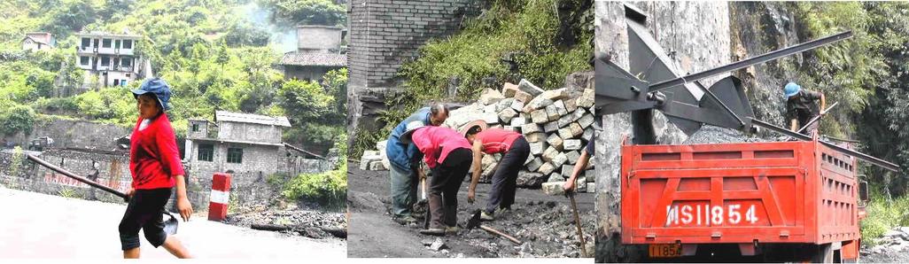 Woman coal workers doing a dirty job