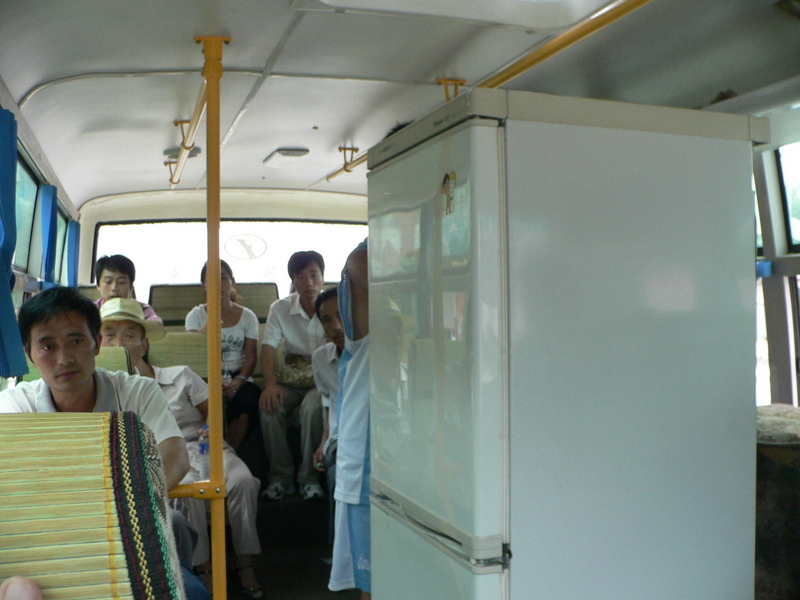 Fridge on board the bus to Péngjiādiàn Township
