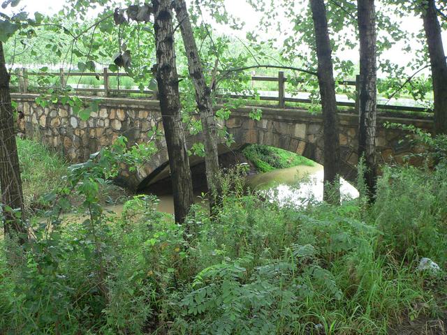 Stone-arch bridge 1.07 kilometres north of confluence.