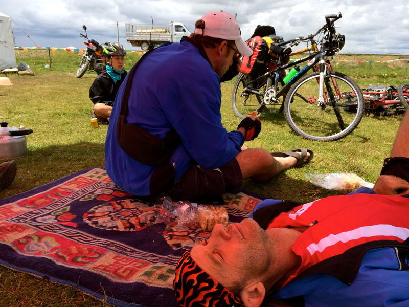 Relaxing at a Tibetan Tent