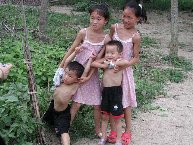 Children playing near the confluence point