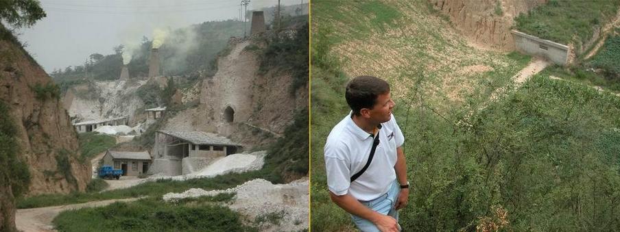 Lime mine, and a steep climb out of the valley