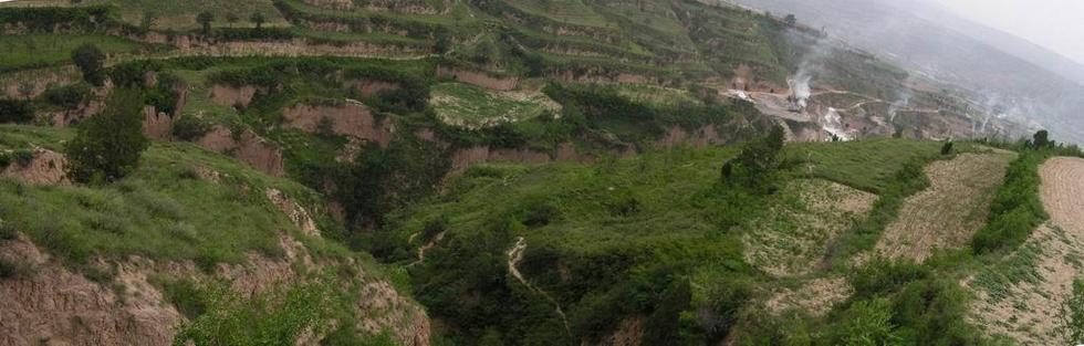 View of lime mine from the plateau top