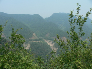 #1: Looking north, with the road just visible on the mountainside opposite