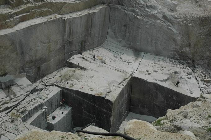 The deep pit of granite quarry