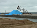 #2: Mound of salt covered in a blue tarpaulin