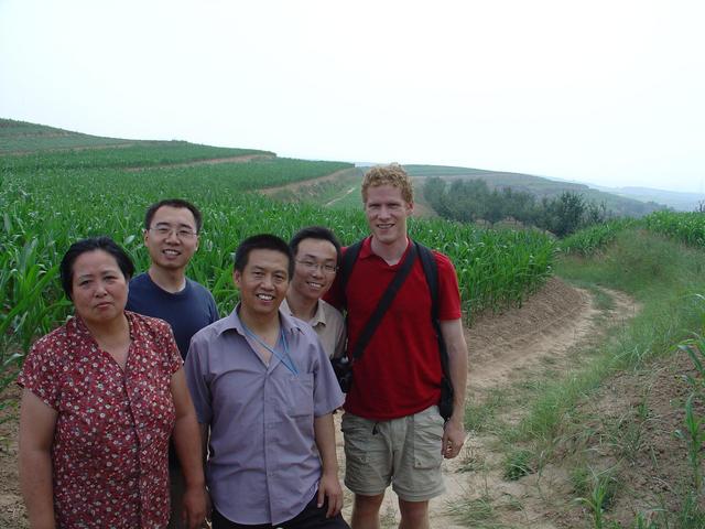 Driver, Kong Jia, Xiao Baojin, Li Tong and myself close to the starting point of our trip