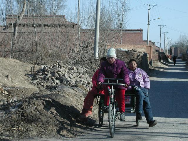 Going to friend's house - Scene from the village