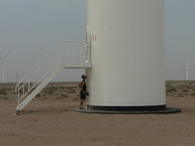 Some windmills had the power generators in the base of the tower 