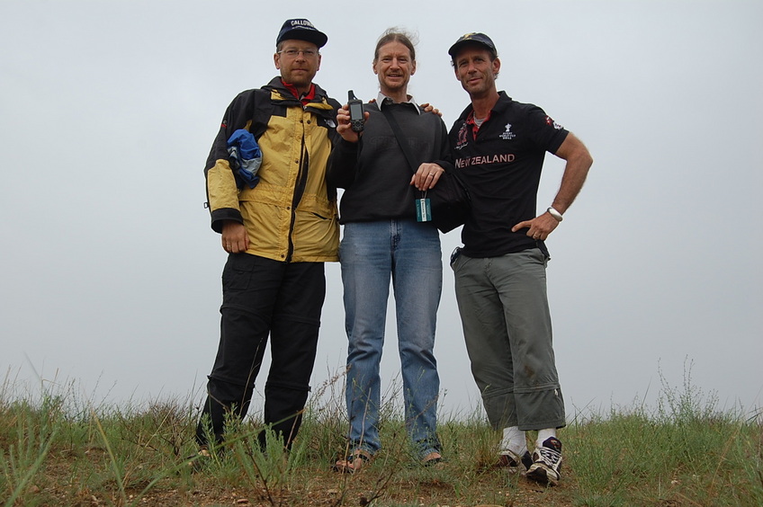 Confluence hunters - left to right, Rainer, Targ, and Peter