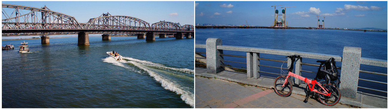 鸭绿江断桥和在建的新鸭绿江大桥 / Bridge, old & new