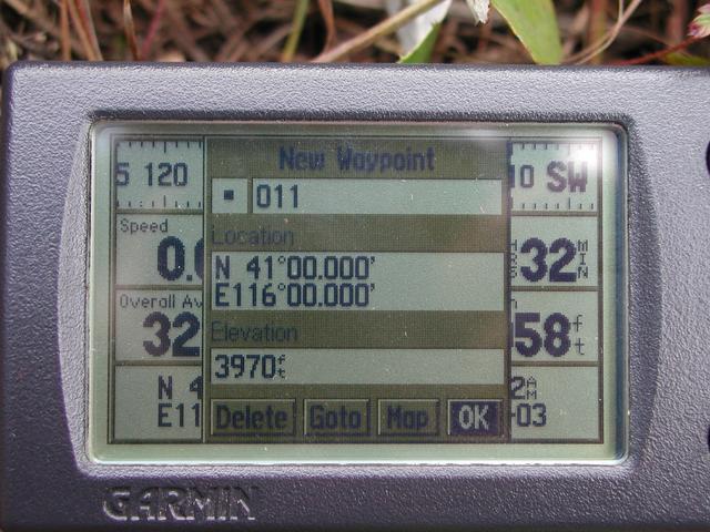 GPS Reading - 41 N & 116 E