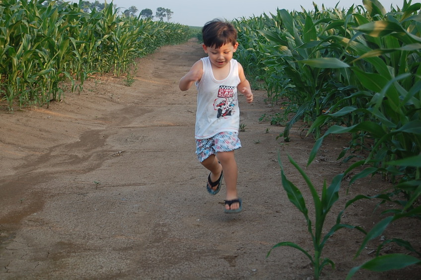 Andy skipping his way back to the car