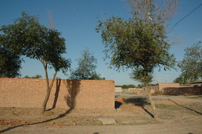 East view - looking across the street over the wall