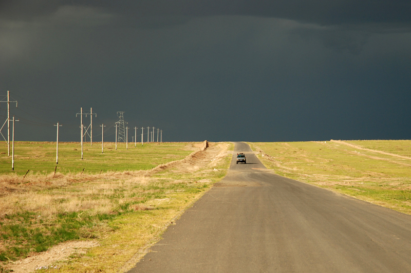 jeep on the road