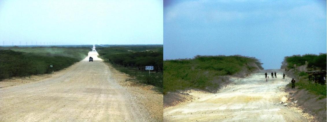 DIRTY ROAD TO PUERTO BOLIVAR AND A MILITARY CHECK POINT