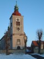 #6: The last rays of the setting sun on the church at the heart of the village of Uhersko.