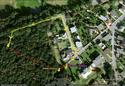 #14: My track on the aerial photo of the confluence area - (© Google Earth 2010) - Nasza trasa do CP