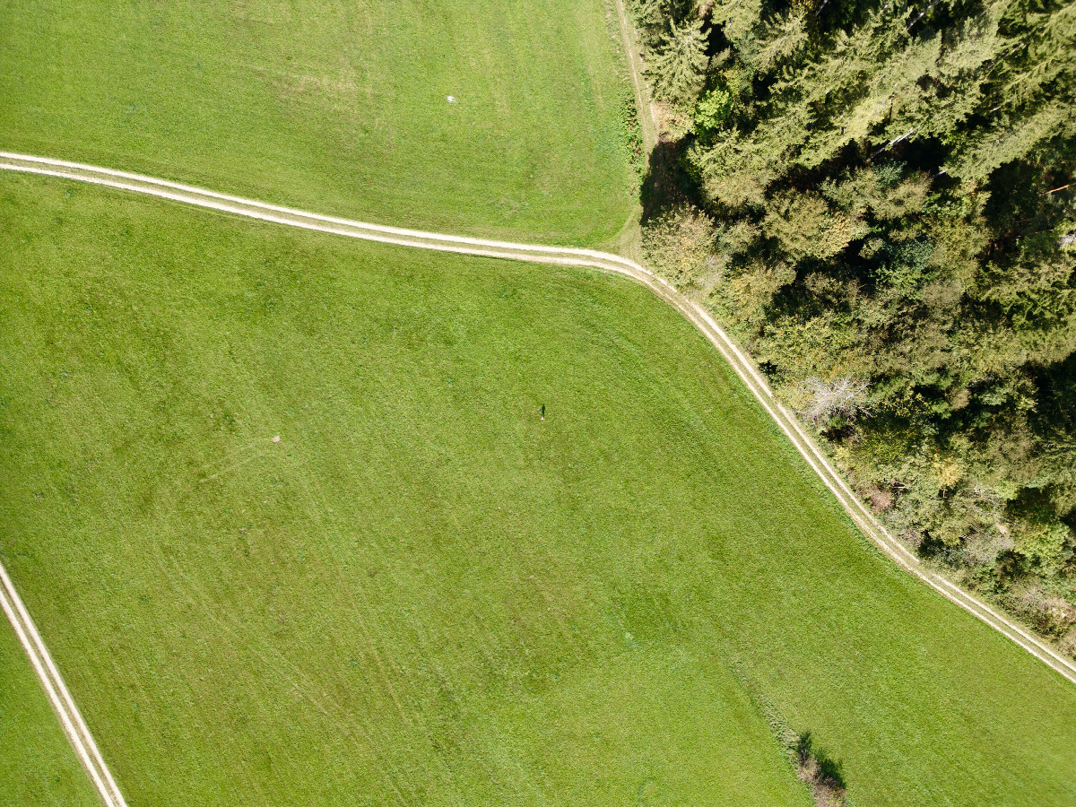 Looking down on the point from a height of 120m