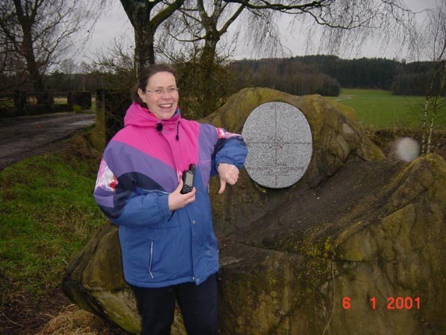 My wife, Antje, and the Confluence monument