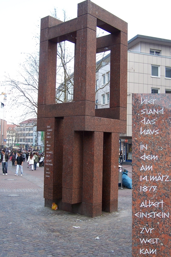 Ulm - "Here stood the house where Albert Einstein came into the world on 14th March 1879"