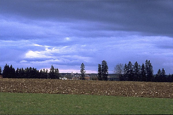 View of the village Heuberg when leaving the confluence