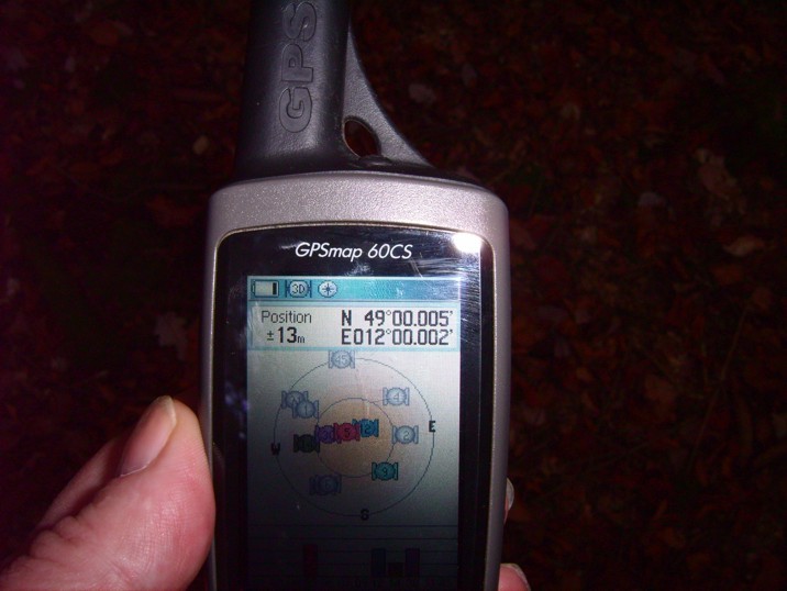 GPS-Anzeige des Punktes / GPS
