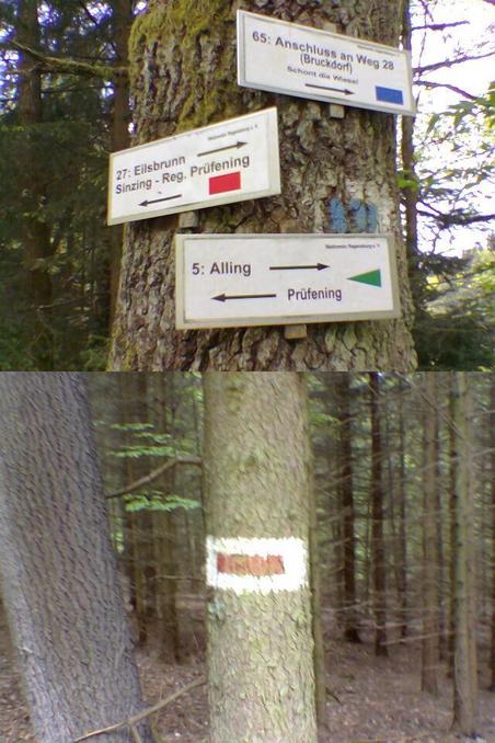 Marked tourist paths near the confluence