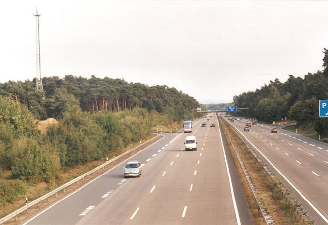 View of the Autobahn A3 looking east towards the CP (1 km away)