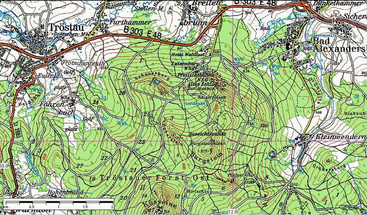 Map of the area / Landkarte des Gebietes