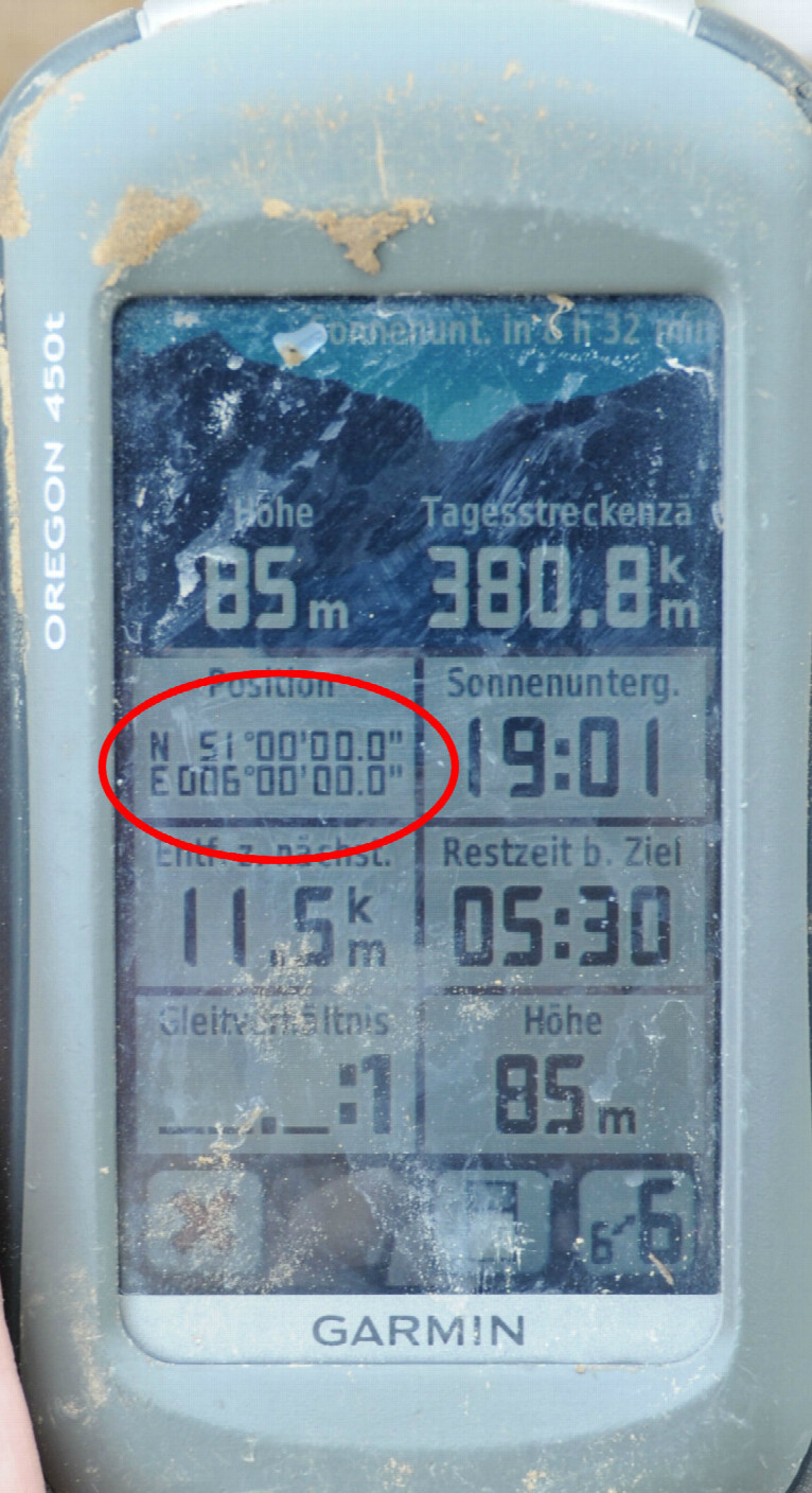 Screen vom GPS