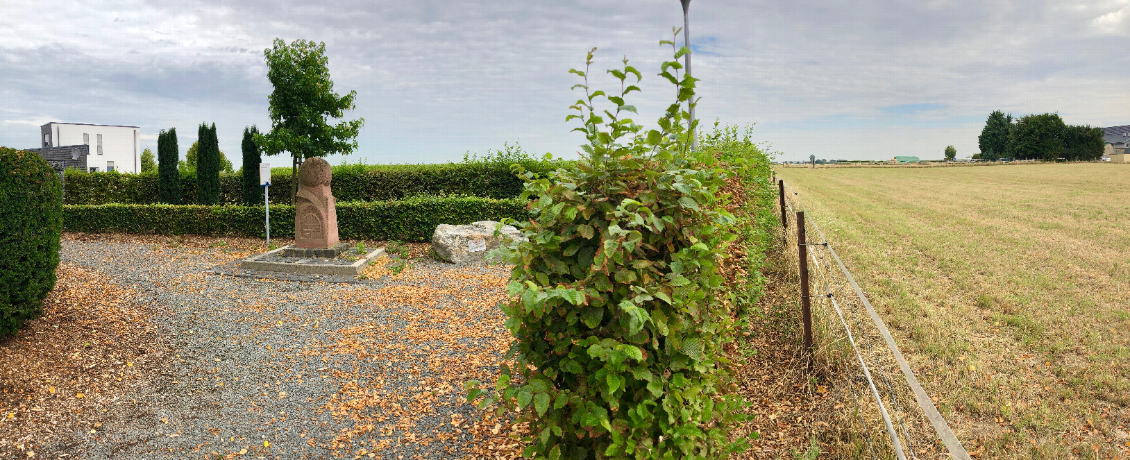 Panorama of Mercatorpunkt and confluence in the distance left from the trees.