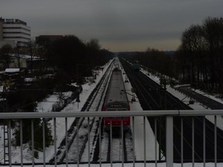 #1: Train travelling North passing within 100 meters of the confluence which is on the right.