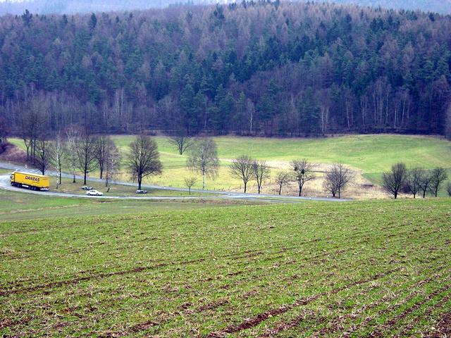 View to the east - the car is visible in the parking area.