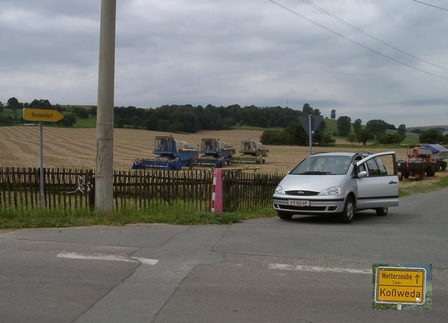 Access to Rossendorf with harvester