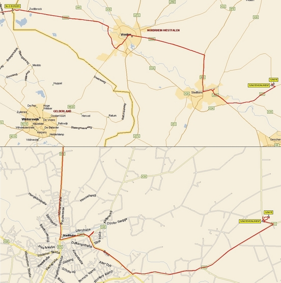 My track on the map	(© Microsoft AutoRoute 2002)