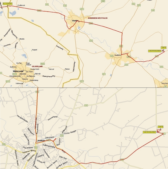 My track on the map	(© Microsoft AutoRoute 2002)