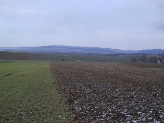 #1: North view from the confluence point with the tiny village of Evensen