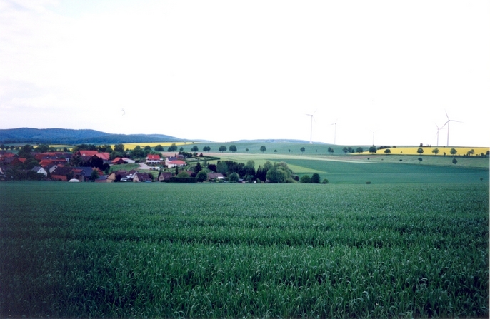 View towards NE and the village of Evensen from the confluence