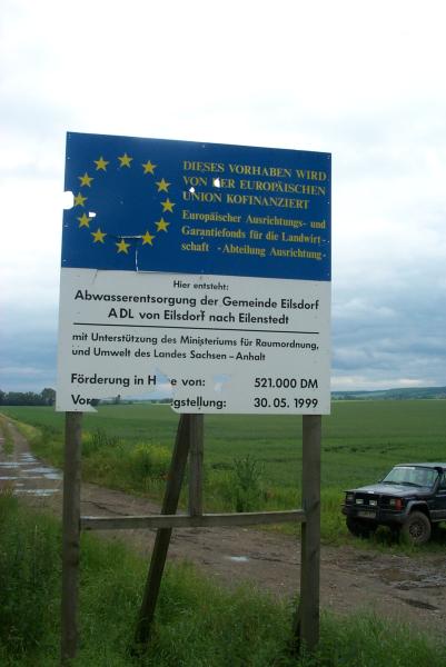 Sign near the confluence / Schild in der Nähe des Confluence Punktes