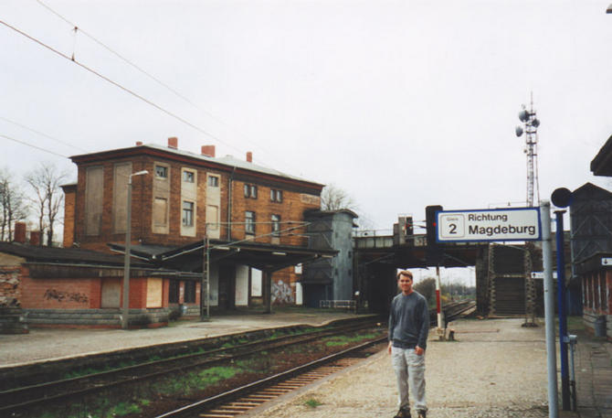 Patrick at the train station after a successful visit.