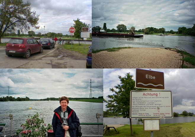 Ferry on the Elbe River (the second longest river in Germany)